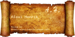 Alexi Henrik névjegykártya