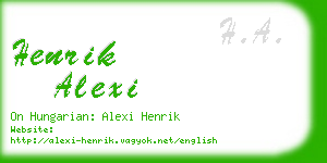 henrik alexi business card